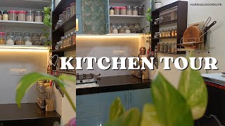 नवीन घरातील किचन टुर । New House Kitchen Tour  My organized Kitchen tour  Kitchen Organization [upl. by Orlena]