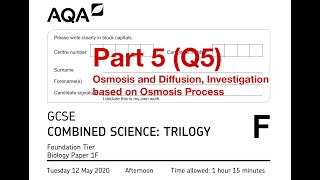 AQA GCSE Combined Science Foundation Biology Paper 1F June 2020 Part 5 Q5 [upl. by Beverly989]