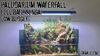 membuat paludarium waterfall full batu  step by step [upl. by Colligan]