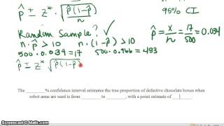 Confidence Interval Example for Proportions [upl. by Atinrev]