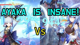 Is AYAKA the new BEST DPS  Ayaka vs Ganyu FULL Ayaka Review  Guide [upl. by Yornoc]