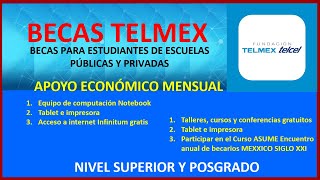 🚀 Becas TELMEX 📌 2022 Universidad Especialidad Maestría Doctorado ▷ Convocatorias 】🇲🇽 Registro [upl. by Lou898]