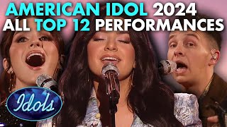 ALL AMERICAN IDOL TOP 12 PERFORMANCES 2024  Idols Global [upl. by Ciredor]