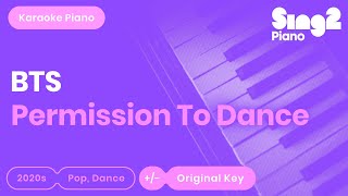 BTS  Permission To Dance Karaoke Piano [upl. by Osnola]