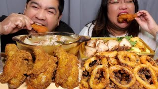 PORK SINIGANG CALAMARES SLICED PORK BELLY FRIED CHICKEN  MUKBANG ASMR [upl. by Slavic]