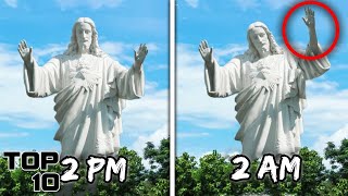 Top 10 Creepy Statues Caught Moving On Camera [upl. by Atiragram149]