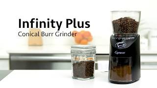 Capresso Infinity Plus Conical Burr Grinder Black [upl. by Tterej897]