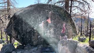 Global Warming v9 Erratica Lake Tahoe Bouldering [upl. by Jedthus]