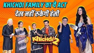 Hansa Praful Babuji Parminder Jayshree LIVE Comedy Act 🤣 Khichdi 2 Mission Paanthukistan Launch [upl. by Ayenet627]