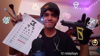 FASTEST ASMR  Cranial nerve exam Window cleaning Eye Exam Sketching HaircutThief makeup etc [upl. by Ballinger]