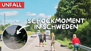 UNFALL 😱 Schock in Schweden Fliegendes LKWRad zerstört Wohnmobil 🛞 [upl. by Adnilram]