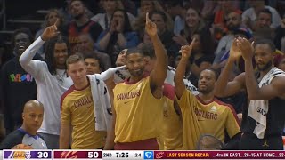 Jarrett Allen BLOCKS Rui Hachimura amp the bench making Dikembe Mutombo block signature [upl. by Appel]