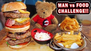 Undefeated Man vs Food Burger Challenge Record [upl. by Anuahc]