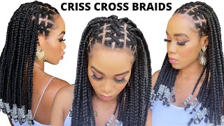 🔥How To CRISS CROSS BRAIDS Beginner Friendly  Protective Style Tupo1 [upl. by Caralie964]