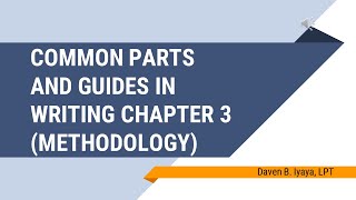 Chapter 3 Methodology Description of Respondents amp Research Instrument [upl. by Odrick]