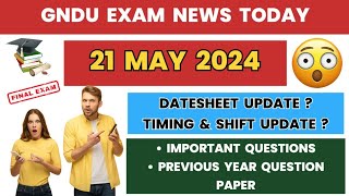 GNDU EXAM NEWS TODAY 😱 GNDU LATEST UPDATE ✔️ DATESHEET  IMPORTANT QUESTIONS  QUESTION PAPER [upl. by Tallbott479]