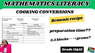 Cooking conversions Maths Literacy Measurements Imperial to Metric [upl. by Sarge]