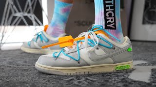 OFFWHITE Nike Dunk Low The 50 REVIEW amp On Foot [upl. by Tolley]