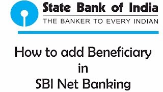 How To Add Beneficiary in SBI NetBanking Account [upl. by Attenor]