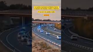 La policía municipal de Madrid Samur y equipos de limpieza rumbo a Valencia [upl. by Sheeran]