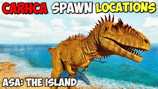 ASA BEST Carcharodontosaurus Spawn LOCATIONS  ARK Survival Ascended The Island [upl. by Gastineau248]