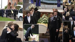 David Beckham hugs Nancy DellOlio as SvenGoran Eriksson laid to rest at funeralSeveral famous face [upl. by Lamonica481]