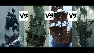 Black Pearl VS Flying Dutchman VS Queen Annes Revenge VS Silent MaryPOTCBattle of the ships [upl. by Adnicul]