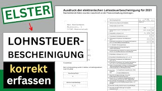 Elster Lohnsteuerbescheinigung eingeben  Fehler bei Kirchensteuer vermeiden Lohnsteuer eintragen [upl. by Owena]