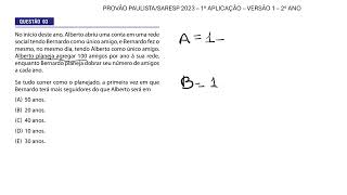 Questão 3  Provão PaulistaSaresp 2023 – 2° Ano  1° Aplicação  Versão 1 [upl. by Gnivre]