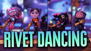 Ratchet amp Clank Rift Apart  Rivet Dancing in ALL Armor Sets 4k 60fps [upl. by Adnwahs59]