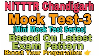 Mock Test3 NITTTR Chandigarh Mini Mock Test Special Education [upl. by Chadabe]