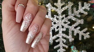 Uñas Navideñas 2020 Snowflakes ❄facil [upl. by Ahsienel]