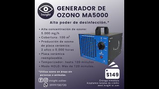 Generador De Ozono  Ozonificador MA5000  5000 Mgh  100m2 [upl. by Olethea219]