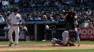 TBNYY Ellsbury takes first on catcher interference [upl. by Memory]