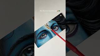 Most beautiful eyes🤌🏽🦚 art youtubeshorts krishnapainting krishna [upl. by Julie720]