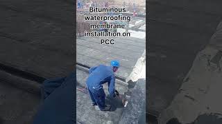 Bituminous waterproofing membrane installation shorts ytshorts youtubeshorts [upl. by Aretahs862]