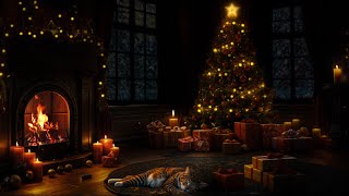 COZY WINTER Cottage  Cozy Christmas Ambience with Blizzard Winds amp Crackling Fireplace [upl. by Eenor132]