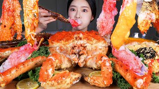 ASMR MUKBANG  3kg 넘는 킹크랩 🦀 킹크랩회 찜 게딱지볶음밥 먹방 7lb KING CRAB RAW KING CRAB BOILED CRAB FRIED RICE [upl. by Willmert]