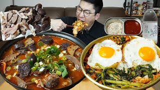 직접담근 열무비빔밥과 얼큰한 순대국에 소주 빠질수없죠ㅎ 반주 먹방 Yeolmukimchi Bibimbap MUKBANG [upl. by Yedoc]