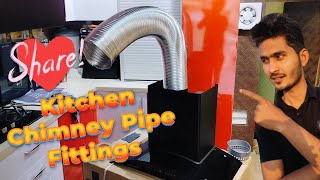 Kitchen Chimney Pipe Fittings👌 Chimney मैं Pipe Kaise Lagaye  Chimney Pipe installation [upl. by Erdei920]