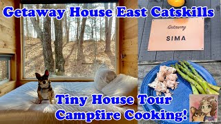 Getaway Tiny House East Catskills  Cabin Tour  Cooking on the Campfire [upl. by Albie939]