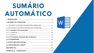 Criar Sumário Automático no Word norma ABNT [upl. by Lanita]