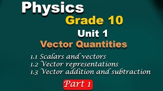 Physics Grade 10 unit 1 part 1  Vector quantities  scalars and vectors [upl. by Marek183]