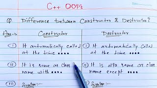 Difference between Constructor and Destructor in C in hindi  Constructor Vs Destructor [upl. by Nodnarbal]