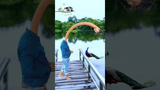 Artificial peacock water transport to rescue drought special effects funny shorts comedy [upl. by Gant]