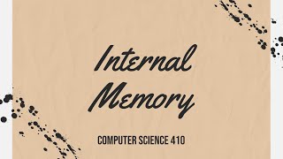 CS410  Chapter 5  Internal Memory [upl. by Alih957]