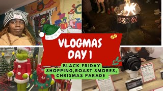 VLOGMAS DAY 1  BLACK FRIDAY SHOPPING ROASTING SMORES  CHRISTMAS PARADE [upl. by Annoek38]