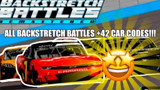 ALL BACKSTRETCH BATTLES 42 CAR CODES Roblox [upl. by Socem497]