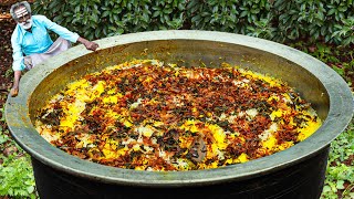 YUMMY Hyderabad CHICKEN Dum BIRYANI by Daddy Arumugam and WFT guys  Village food factory [upl. by Jariah436]