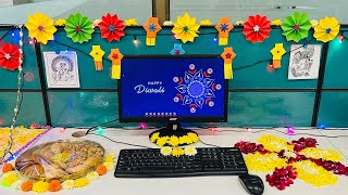 Office Desk Decorations For Diwali 🪔 [upl. by Southworth]